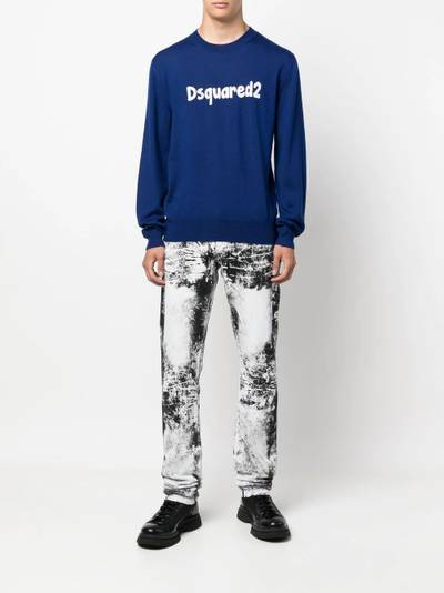 DSQUARED2 intarsia-logo long-sleeve jumper outlook