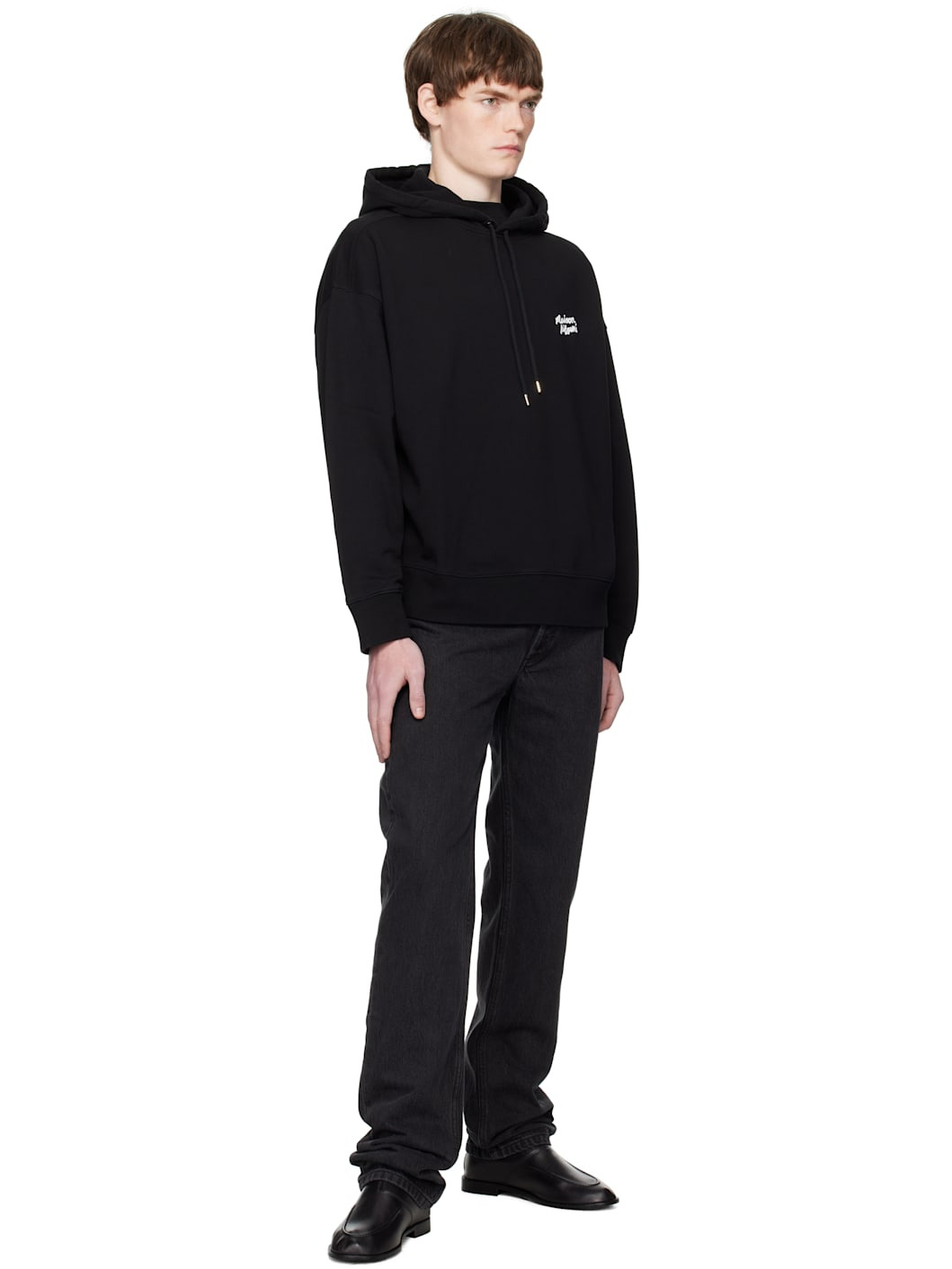 Black 'Maison Kitsuné' Handwriting Oversize Hoodie - 4
