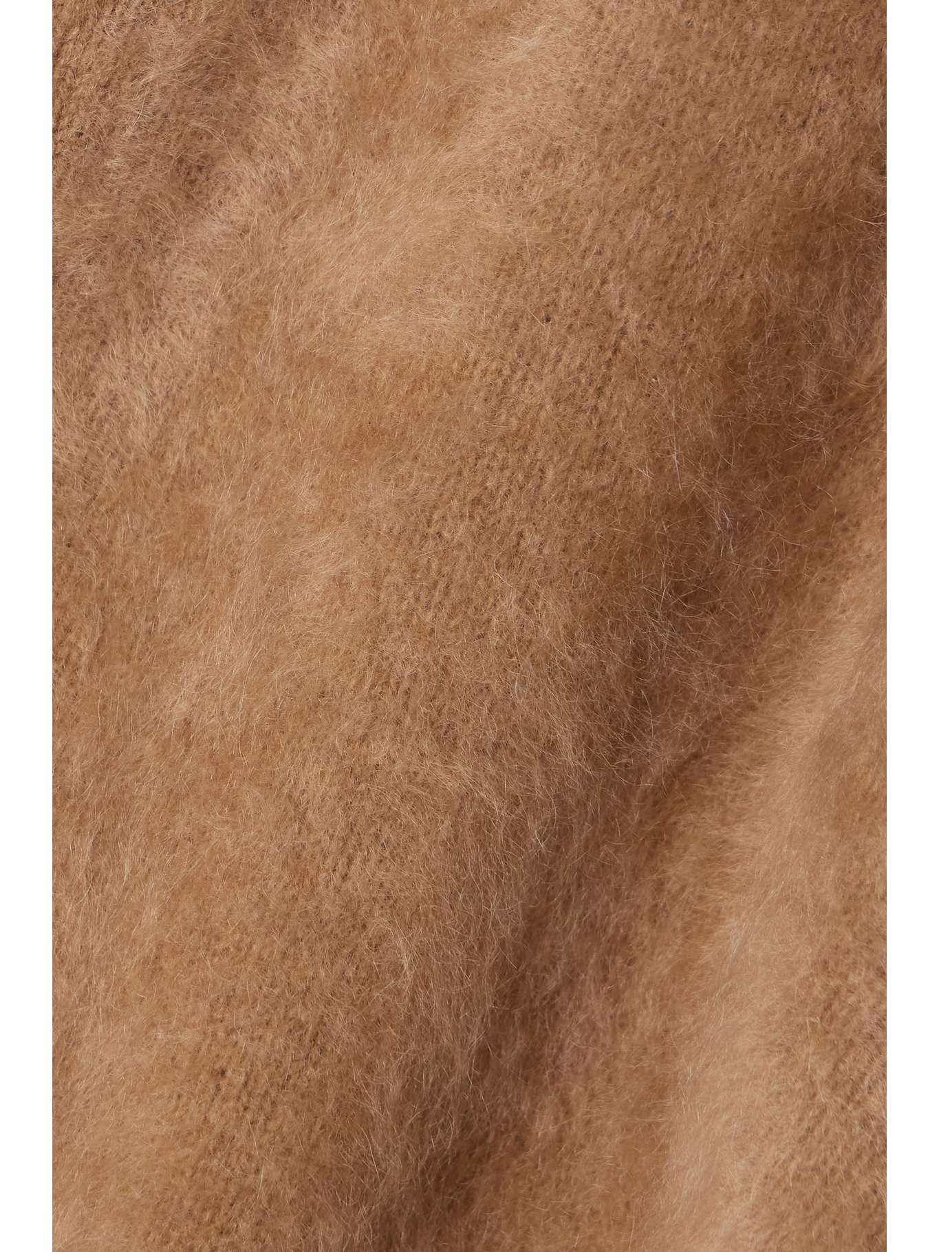 Grizzly bouclé-trimmed cashmere jacket Tan - 5