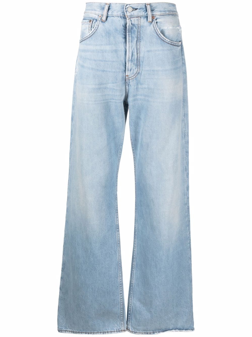 straight-leg distressed jeans - 1