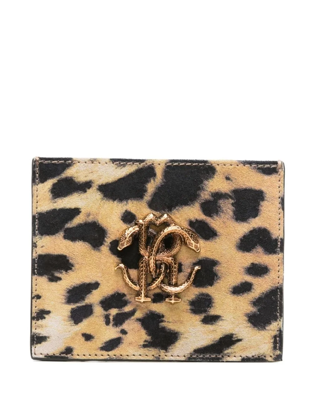 Jaguar Skin-print suede cardholder - 1