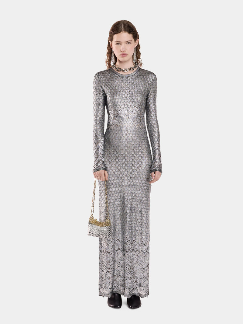 rabanne LONG LACE-LIKE KNIT DRESS outlook