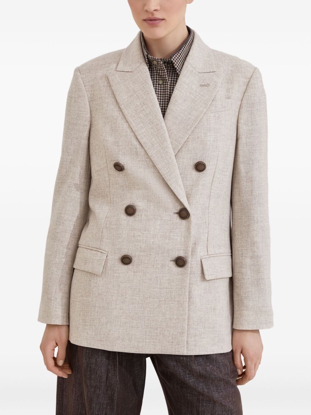 twill flannel blazer - 3