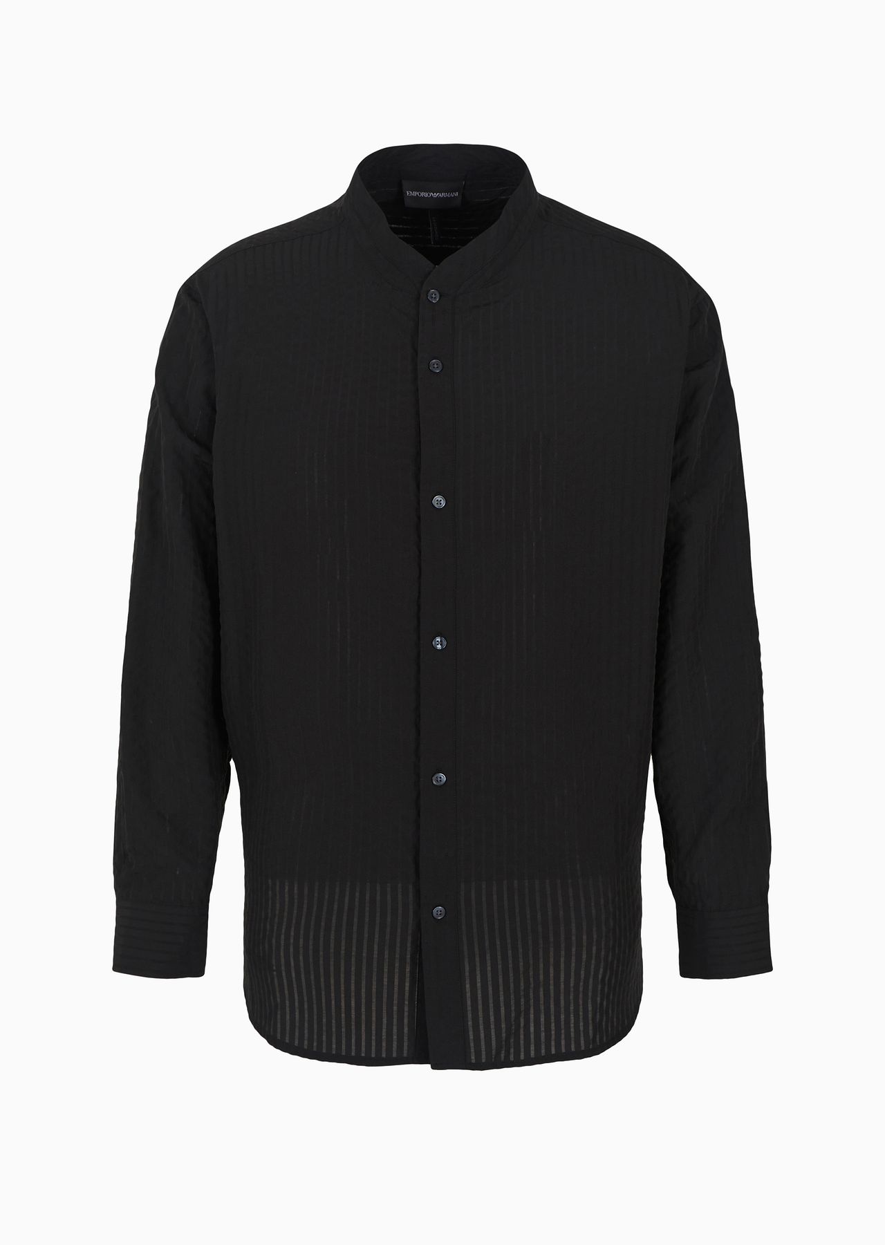 ASV comfort-fit guru-collar shirt in Lyocell-blend, seersucker-look fabric - 1