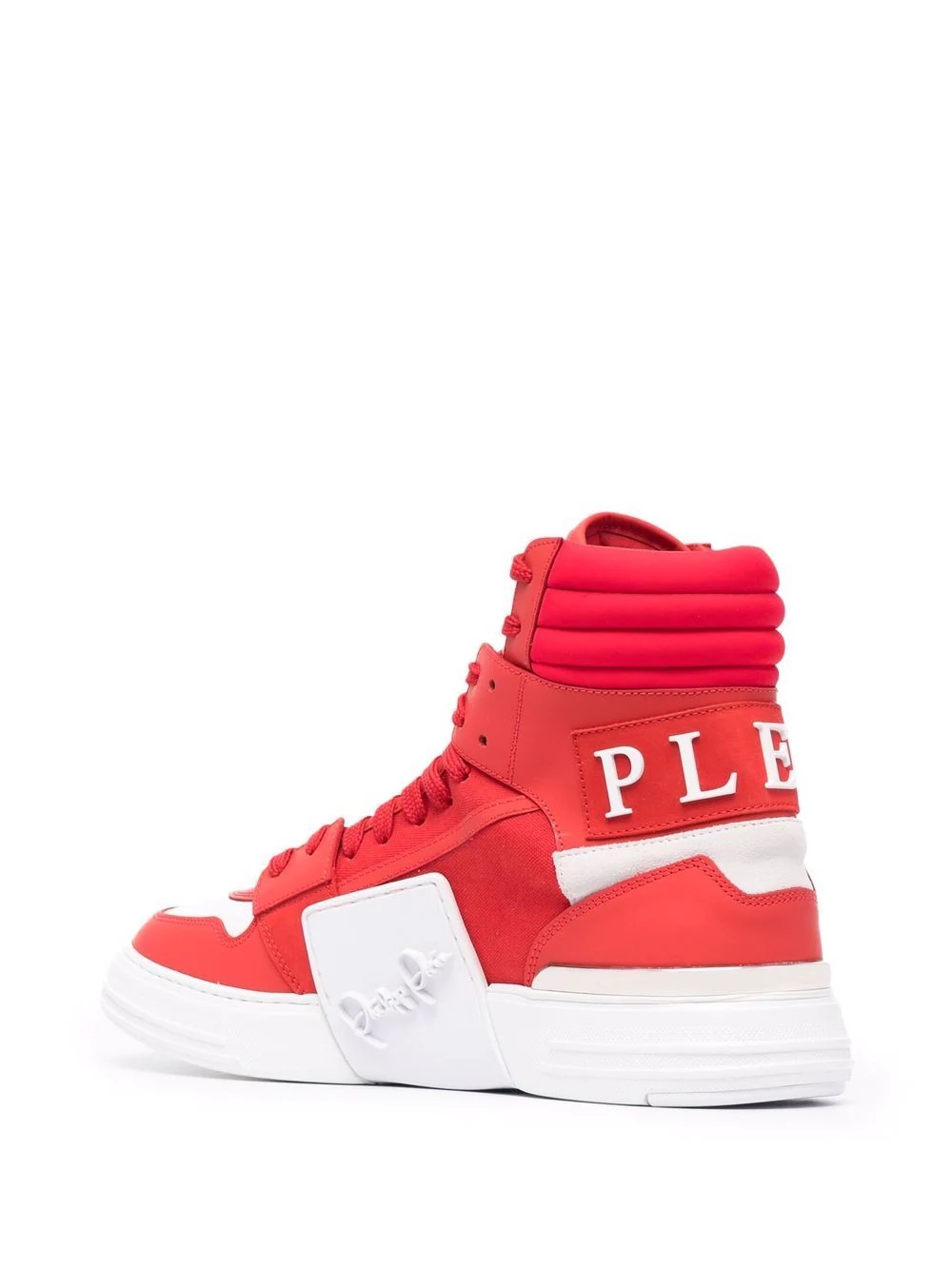 colour-block high-top leather sneakers - 3