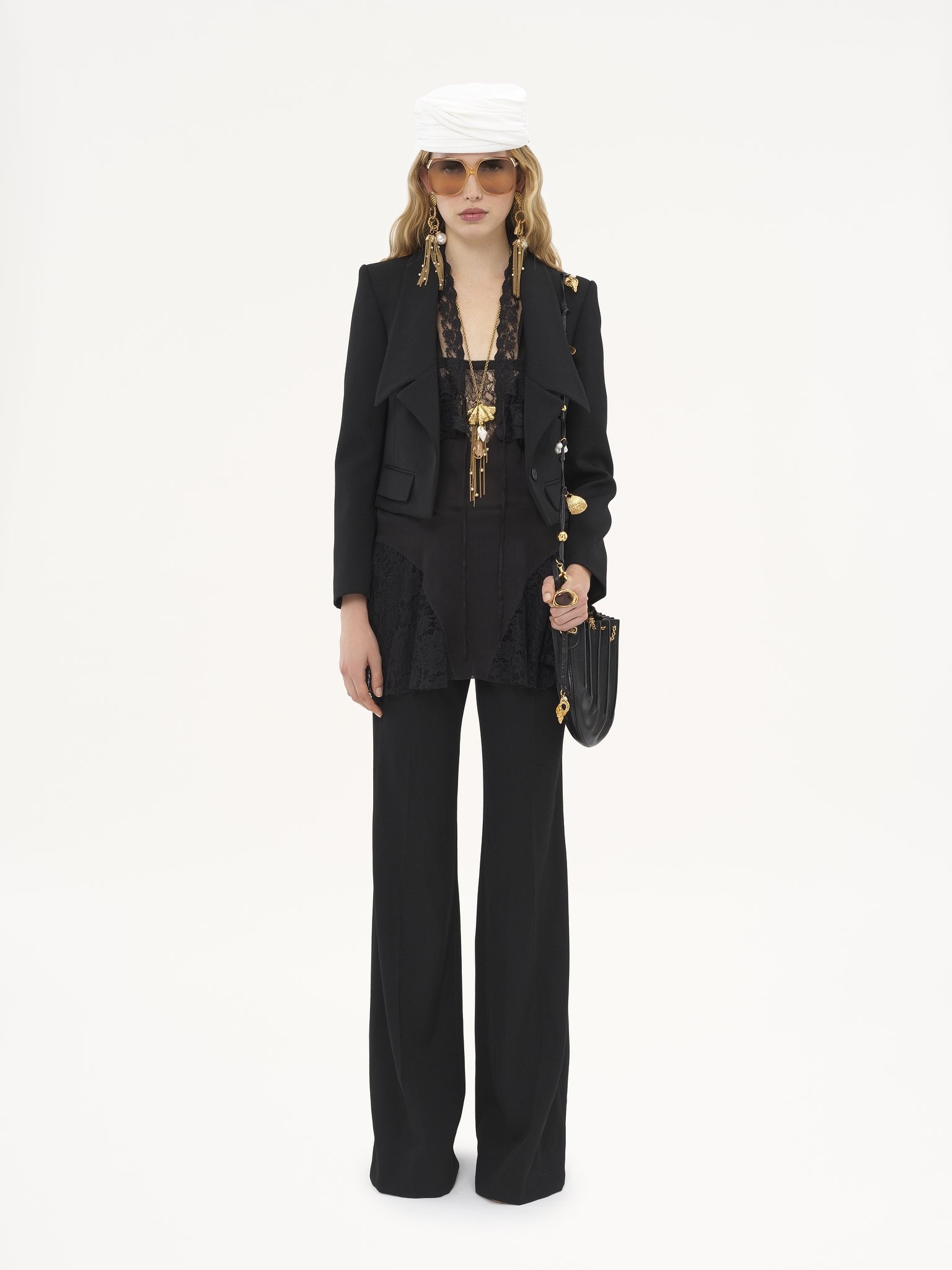 FLARED TAILORED PANTS IN WOOL GABARDINE - 3