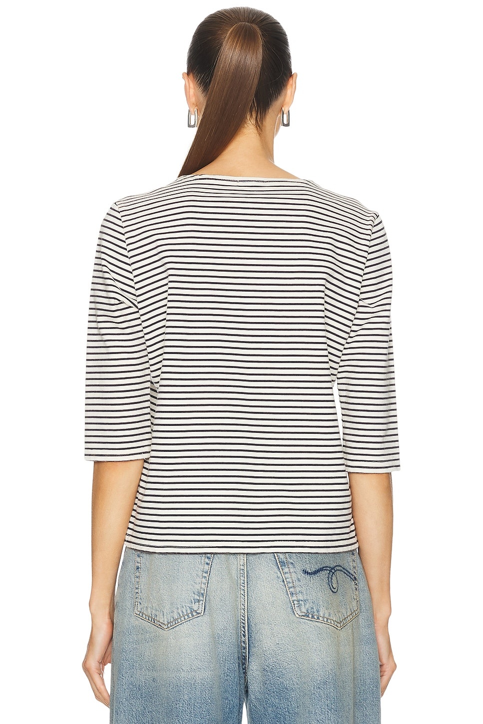 Elbow Sleeve Stripe Tee - 3