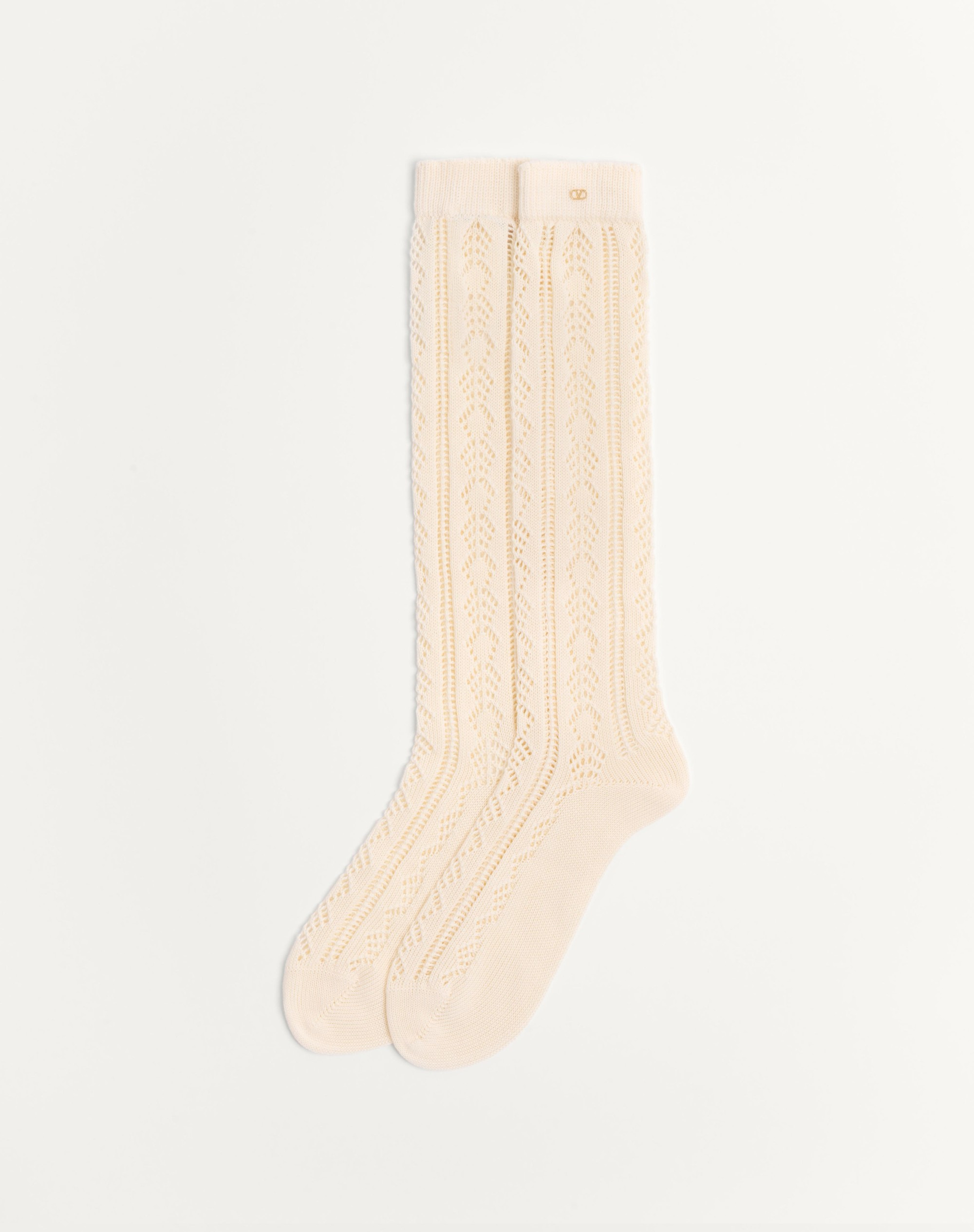 PERFORATED COTTON SOCKS WITH VLOGO - 1