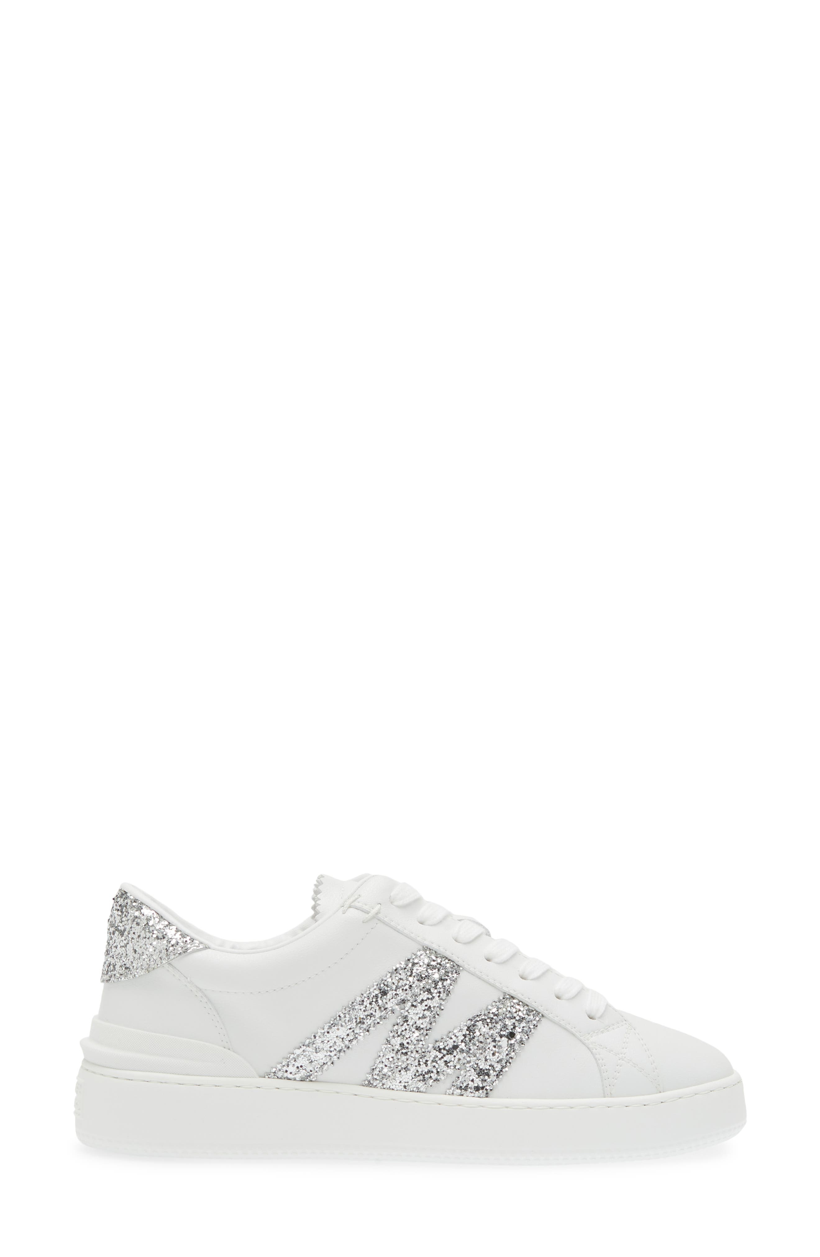 Moncler Monaco M Low Top Sneaker in White/Silver at Nordstrom - 3