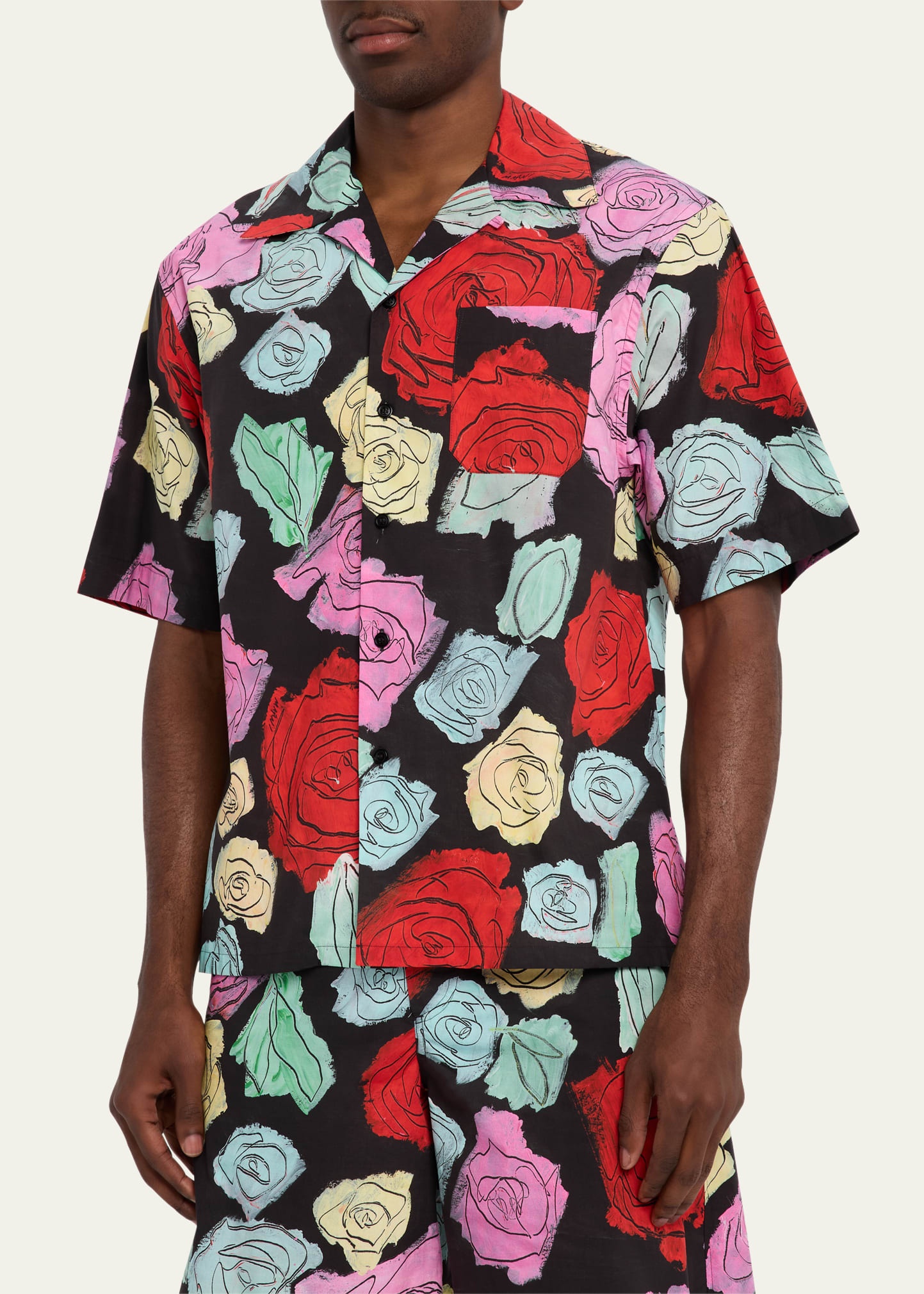 Men's Medium Roses Camp Shirt - 4