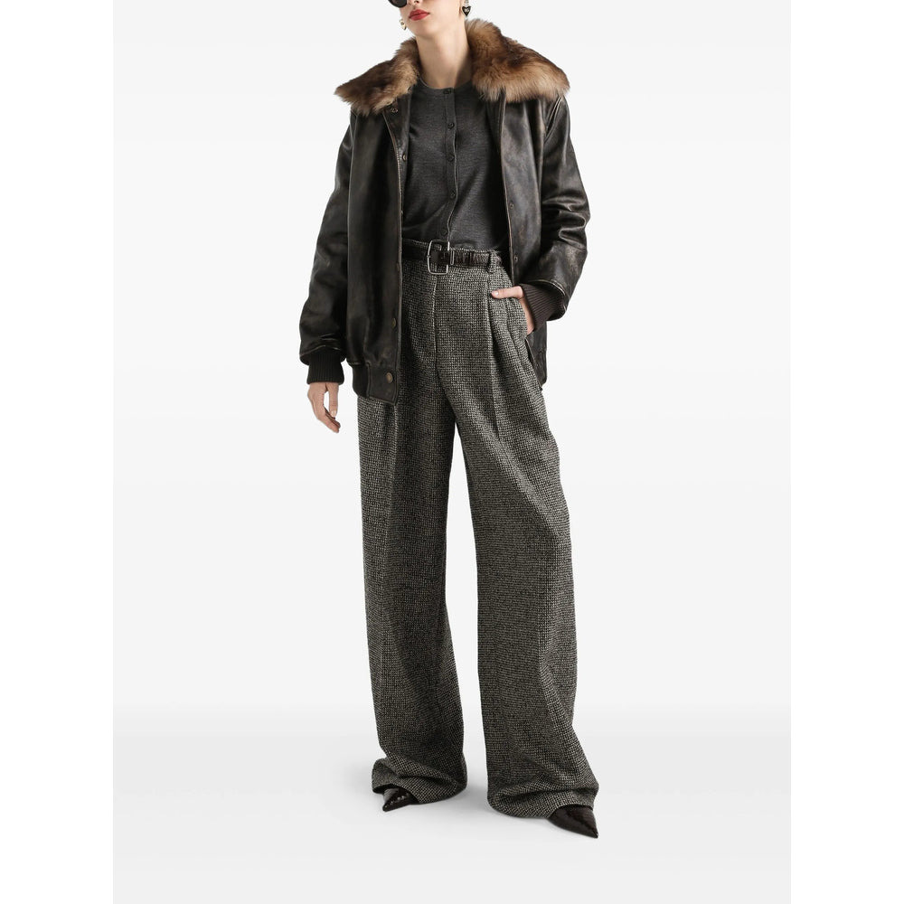 Dolce & Gabbana Brown Jackets - Leather Jackets Women - 2