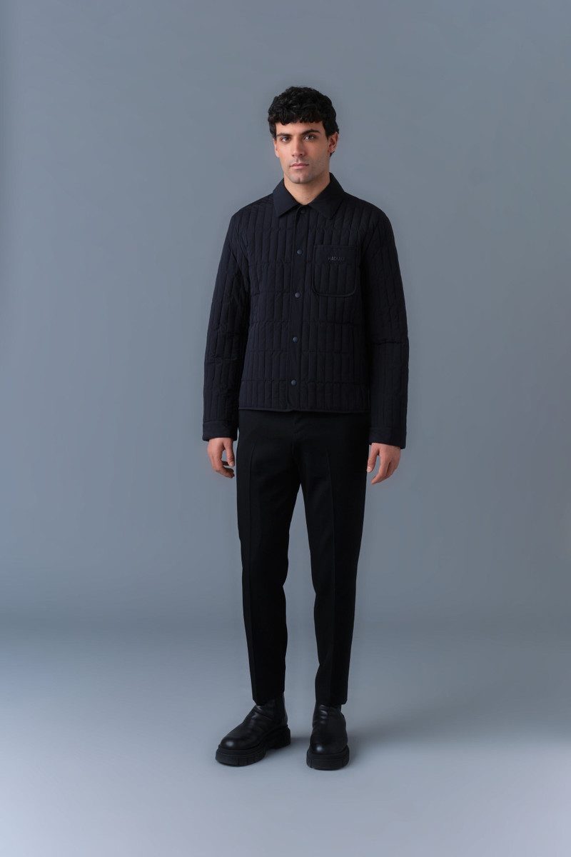 MATEO Vertical Quilted Jacket with Spread Collar 1