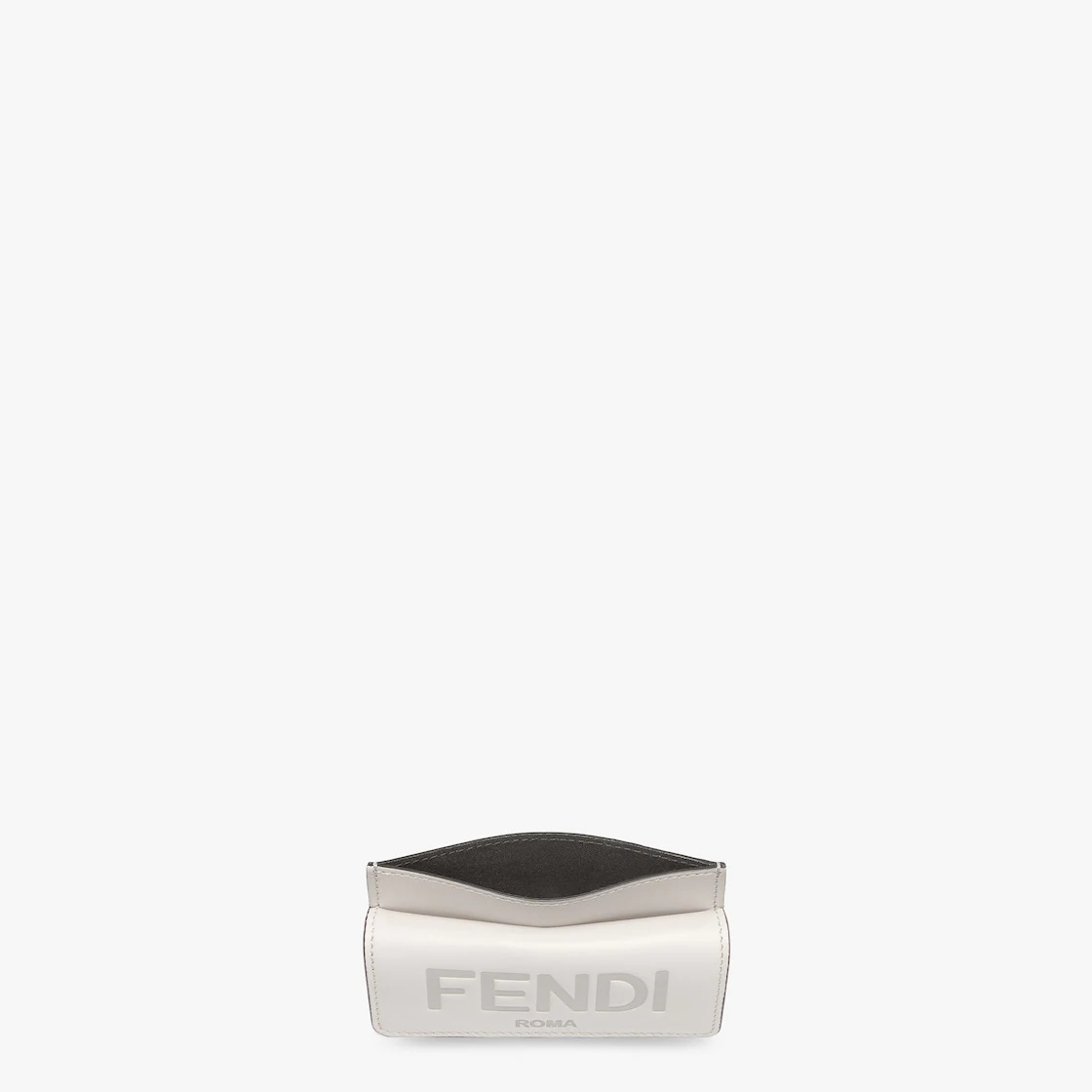 Fendi Roma card holder with three card slots and coin pocket with press-stud button. Made of light g - 4