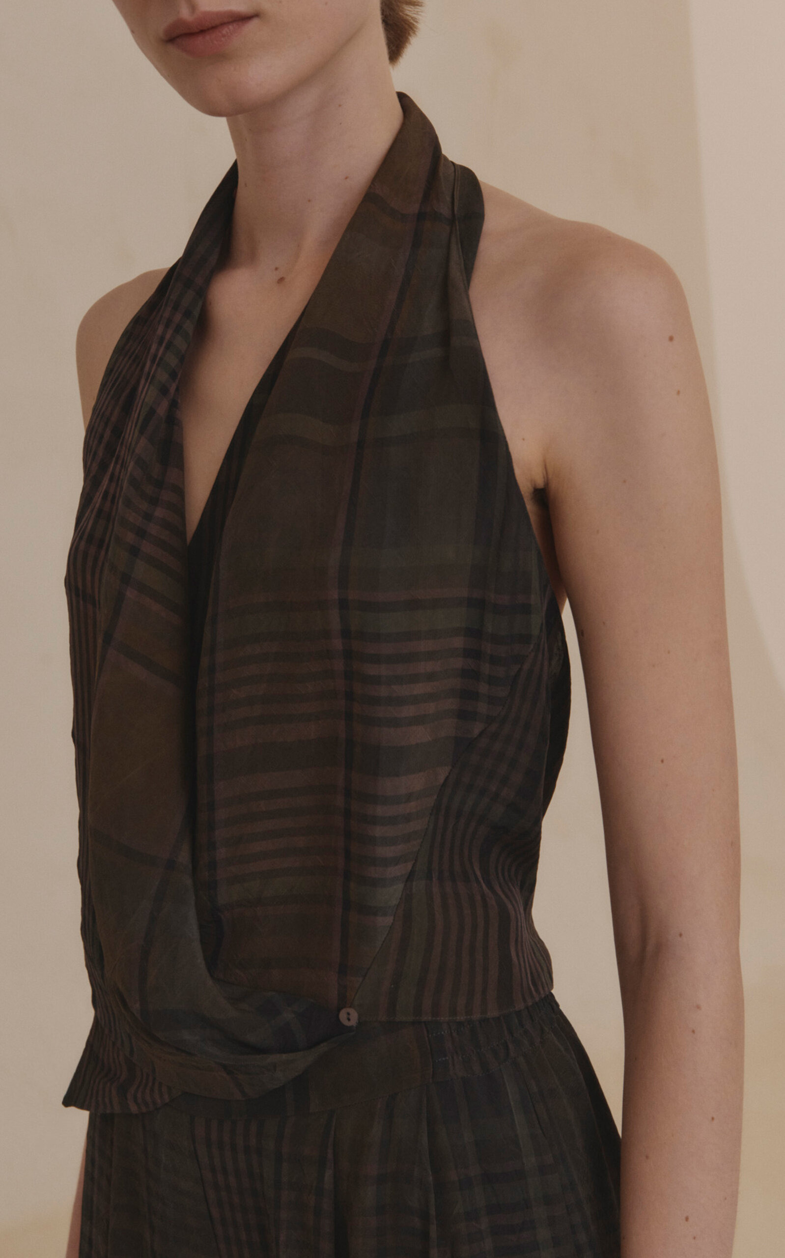 Agate Plaid Halter Top plaid - 3