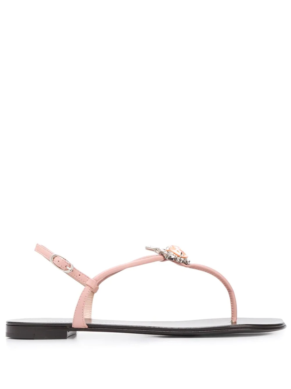 crystal detail thong sandals  - 1