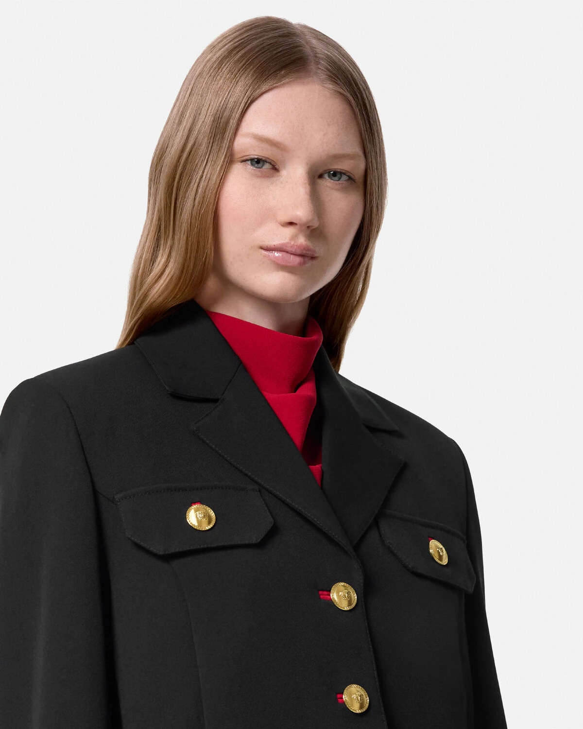 Wool Gabardine Uniform Crop Jacket - 3