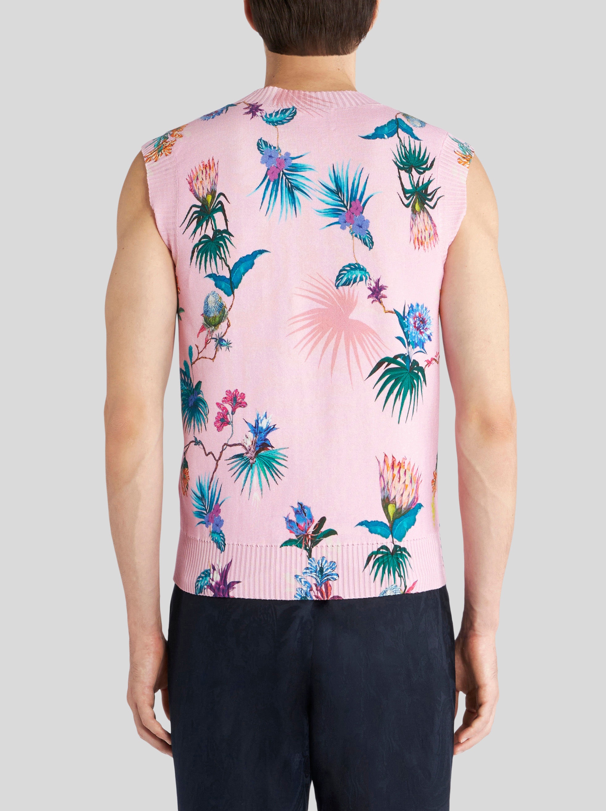 FLORAL JACQUARD KNITTED WAISTCOAT - 5