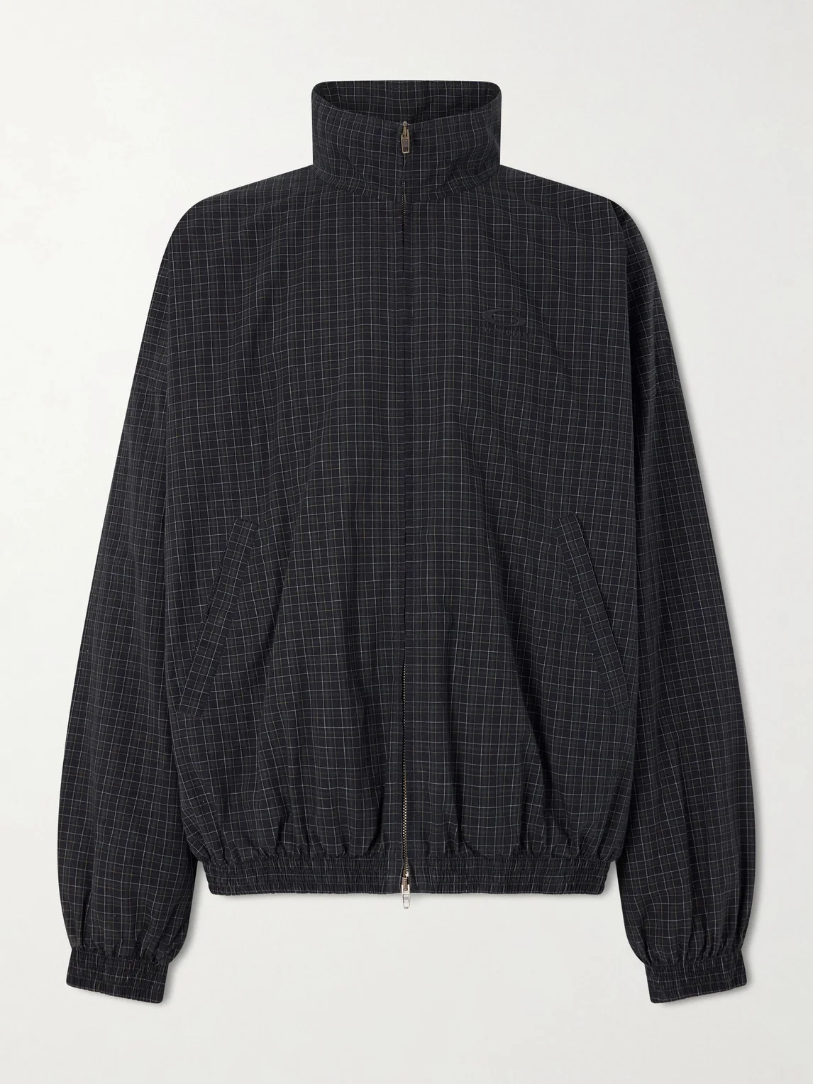Logo-Embroidered Checked Cotton Jacket - 1