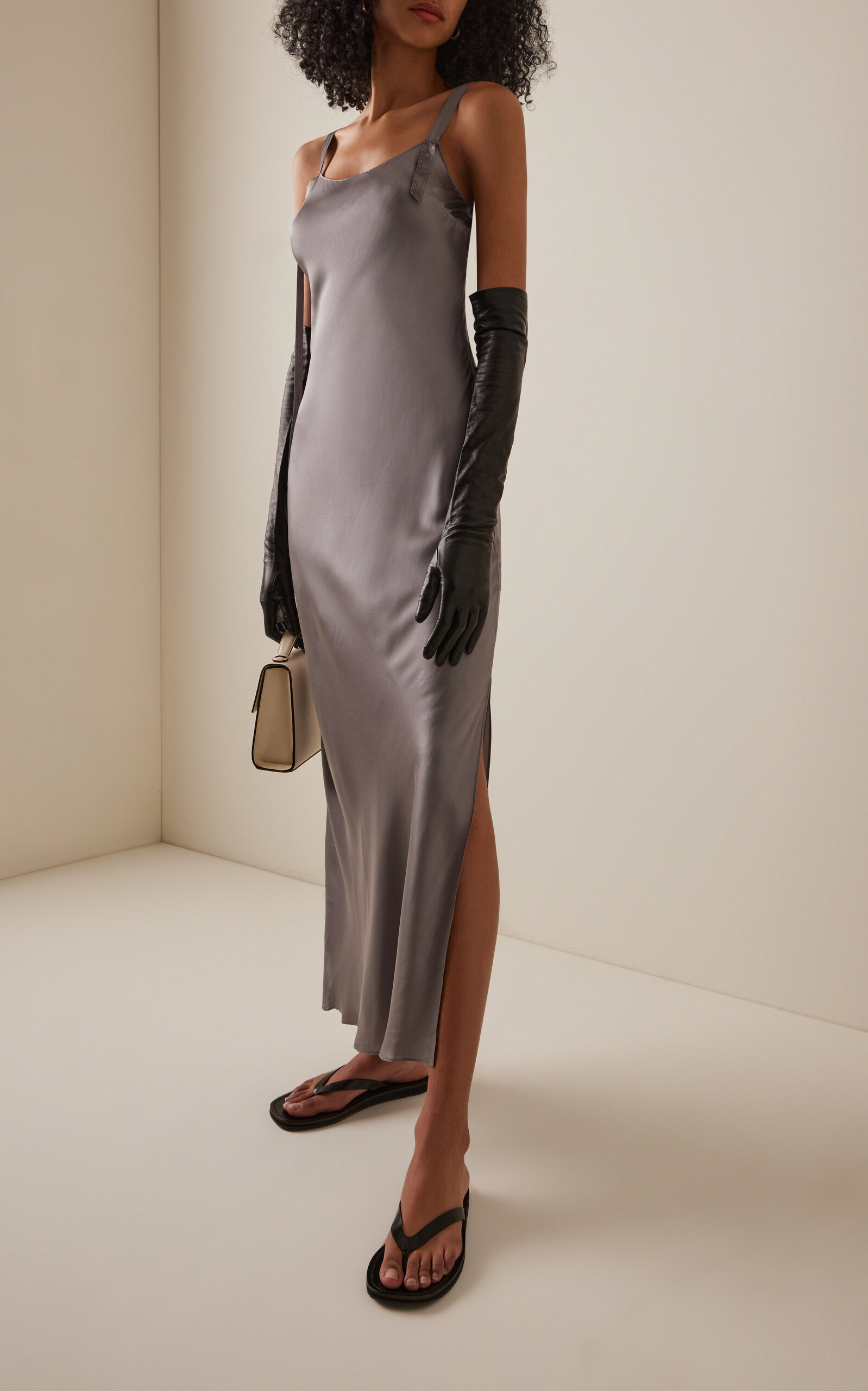 Catania Silk Maxi Slip Dress grey - 2