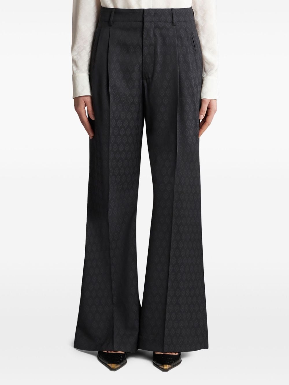 patterned-jacquard wool trousers - 3