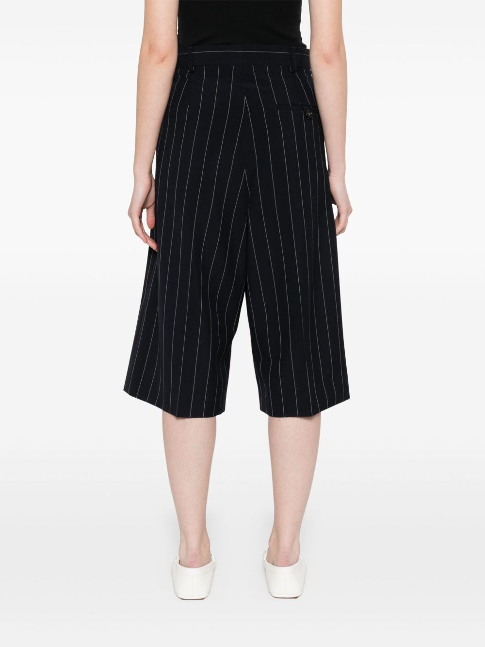 pinstriped tailored shorts - 4
