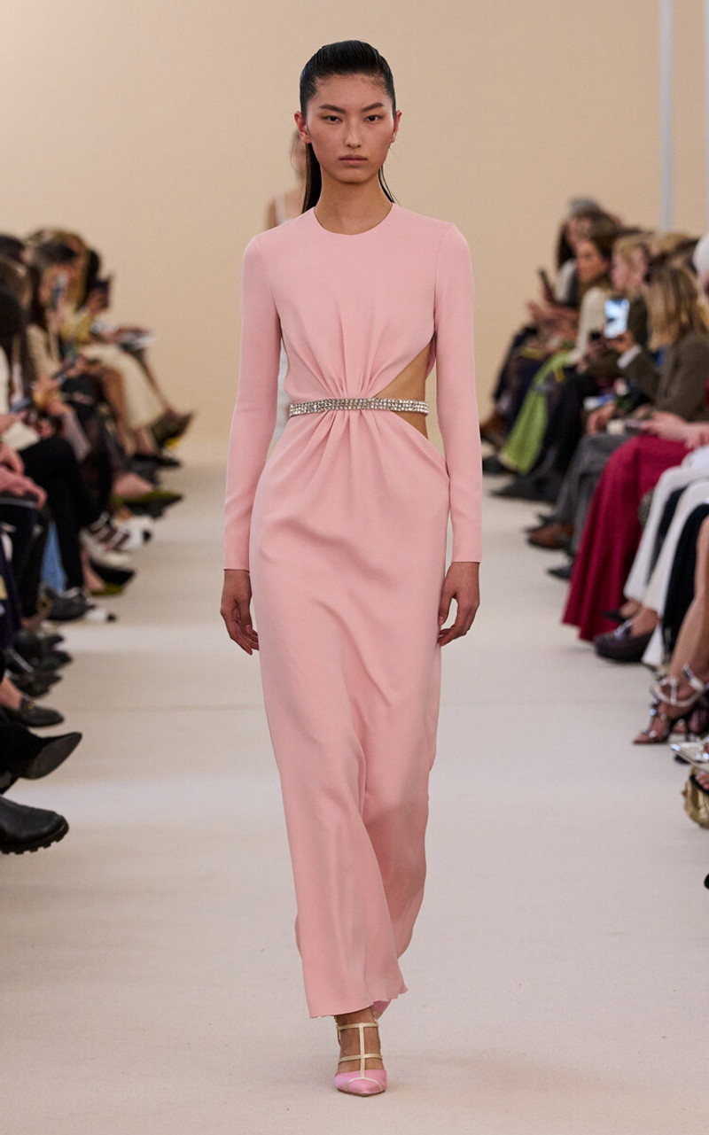 GIAMBATTISTA VALLI Cutout Crepe Maxi Dress pink outlook