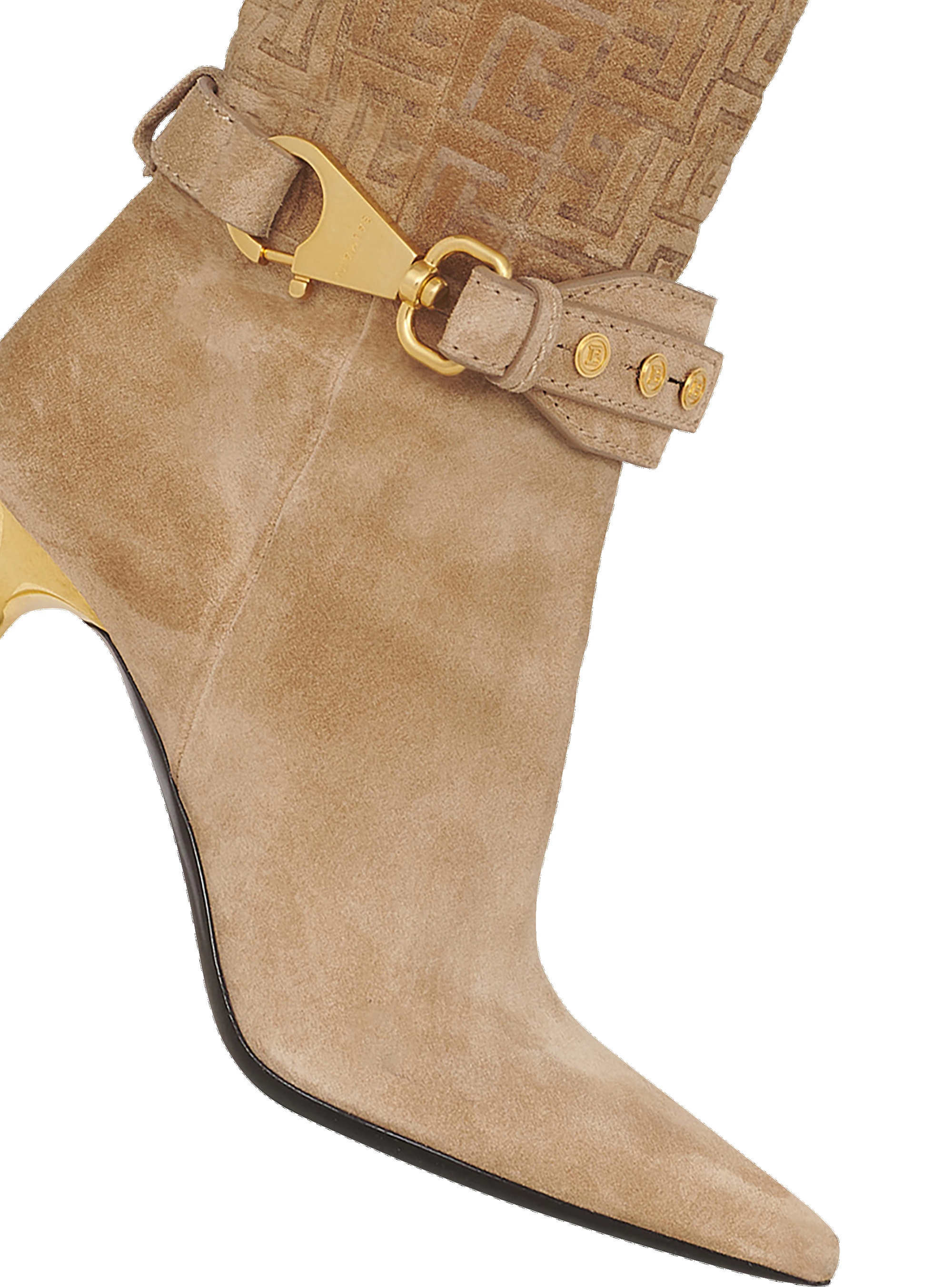 Debossed monogram suede Robin ankle boots - 5