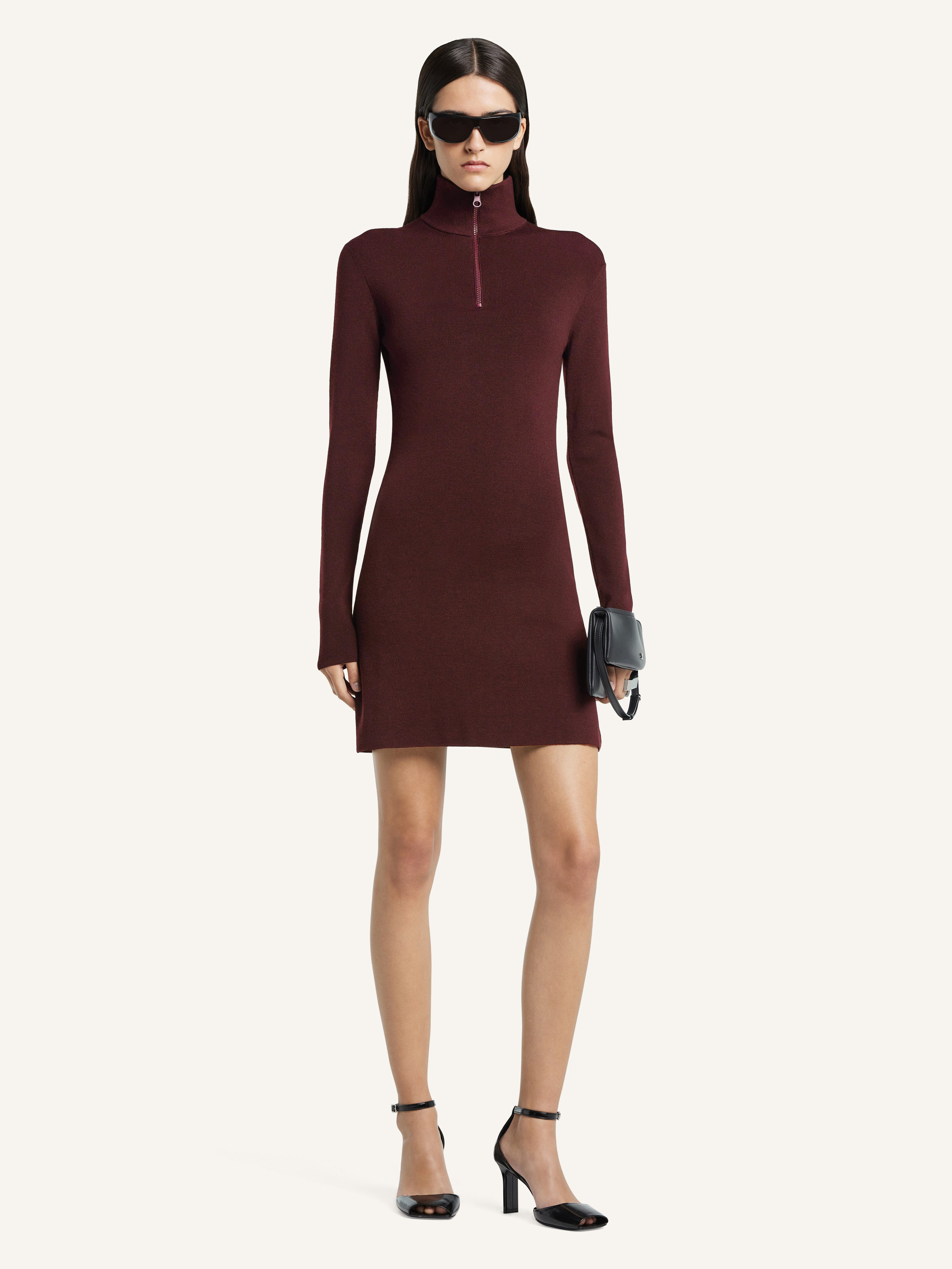 ZIPPED MOCKNECK DRESS - 2