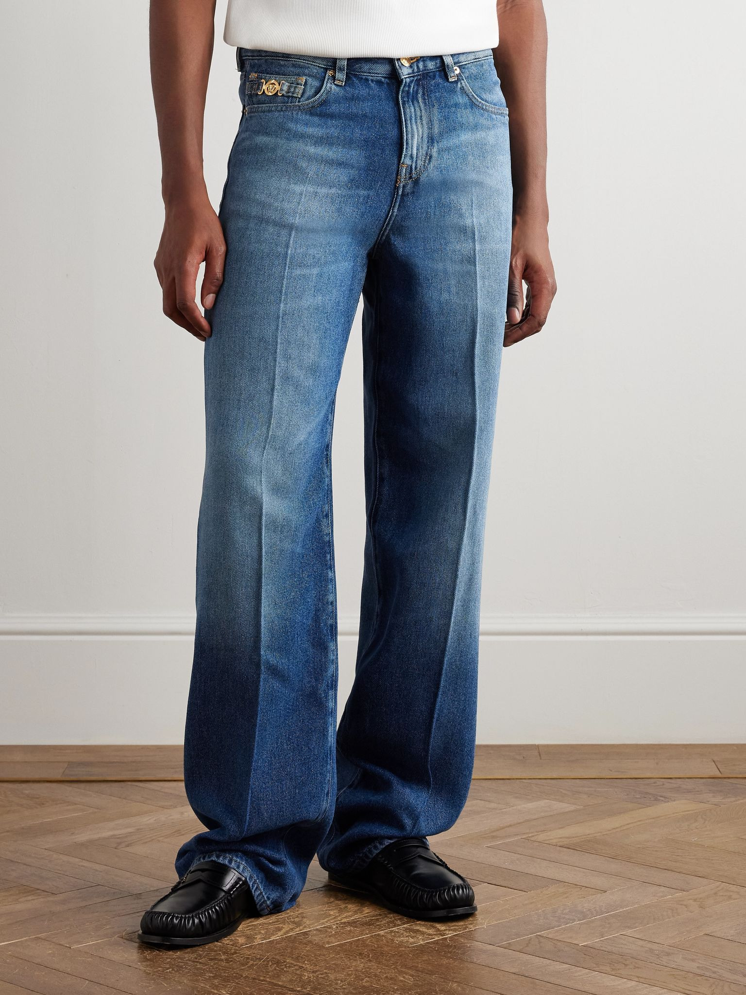 Straight-Leg Embellished Jeans Blue - 3