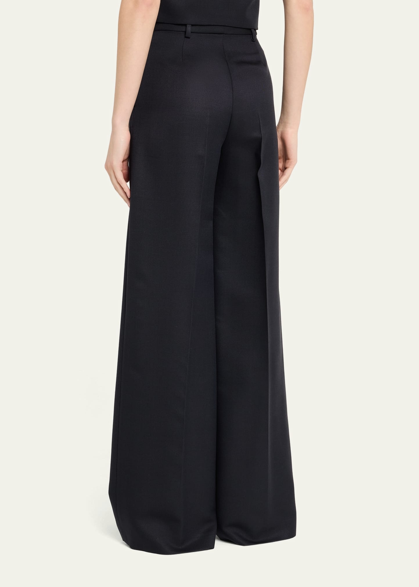 Devin Wide Leg Barathea Wool Trousers - 3