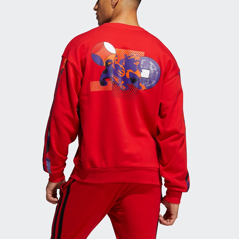 adidas Mic Graphic Crew Sweatshirt Red GU9537 - 2
