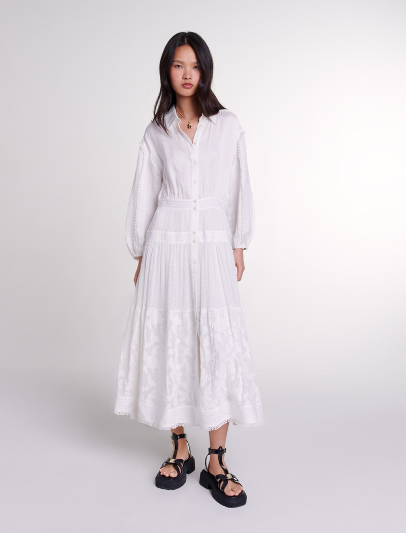maje Cotton patchwork maxi dress - MFPRO03698_0101 | REVERSIBLE