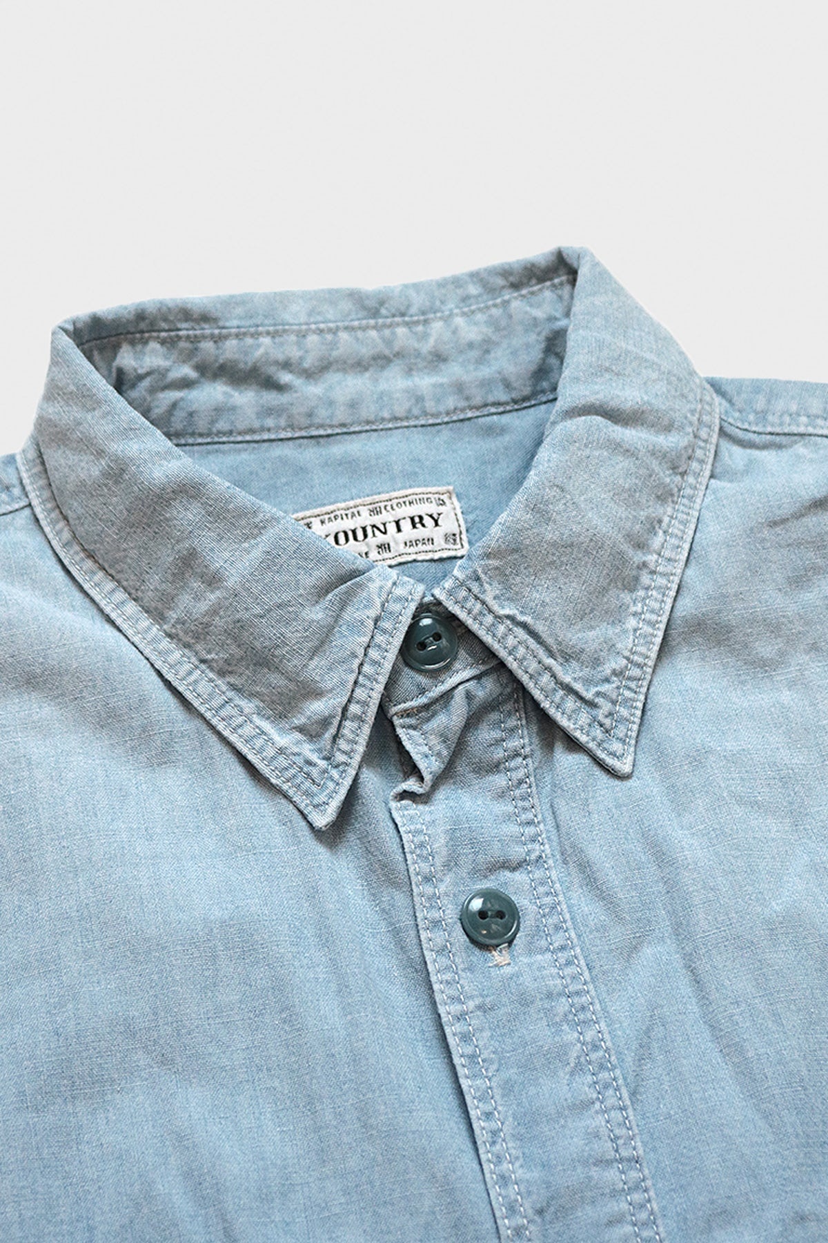 Chambray Work Shirt (BONE Embroidery) - Sax - 2