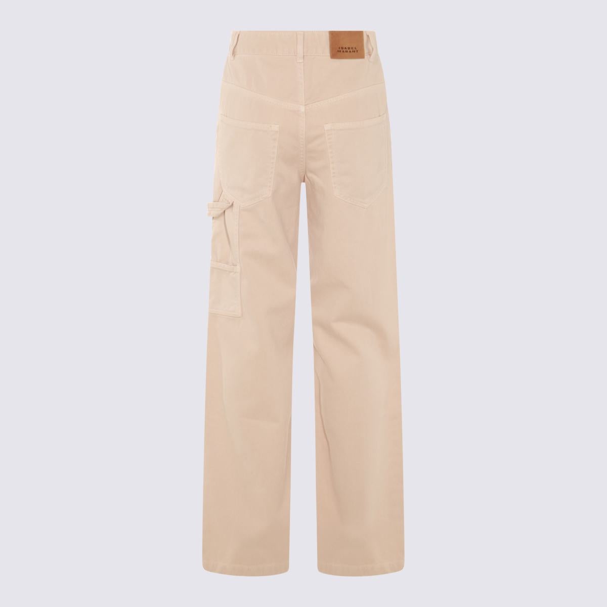 ISABEL MARANT 'BYMARA' BEIGE FIVE-POCKET JEANS WITH LOGO PATCH IN COTTON BLEND DENIM WOMAN - 2