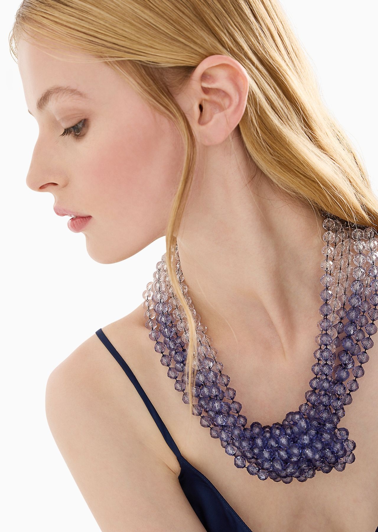 Gradient multistrand necklace with knot - 3