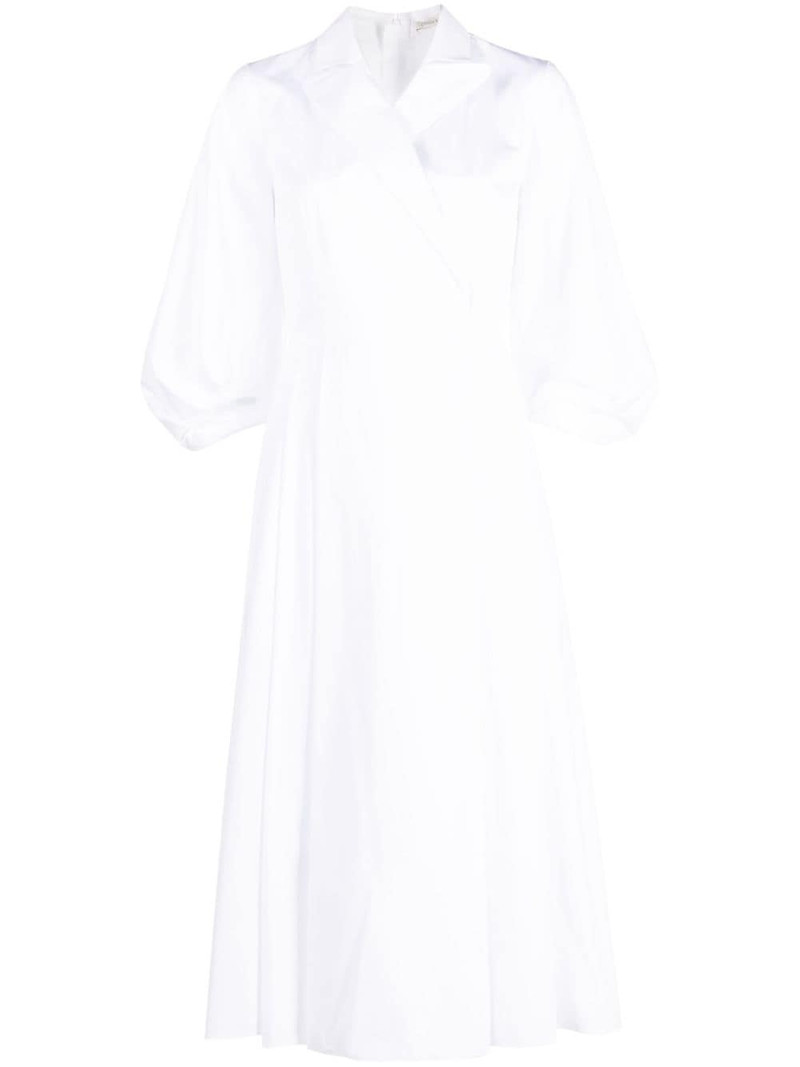 peak-lapels cotton midi dress 1