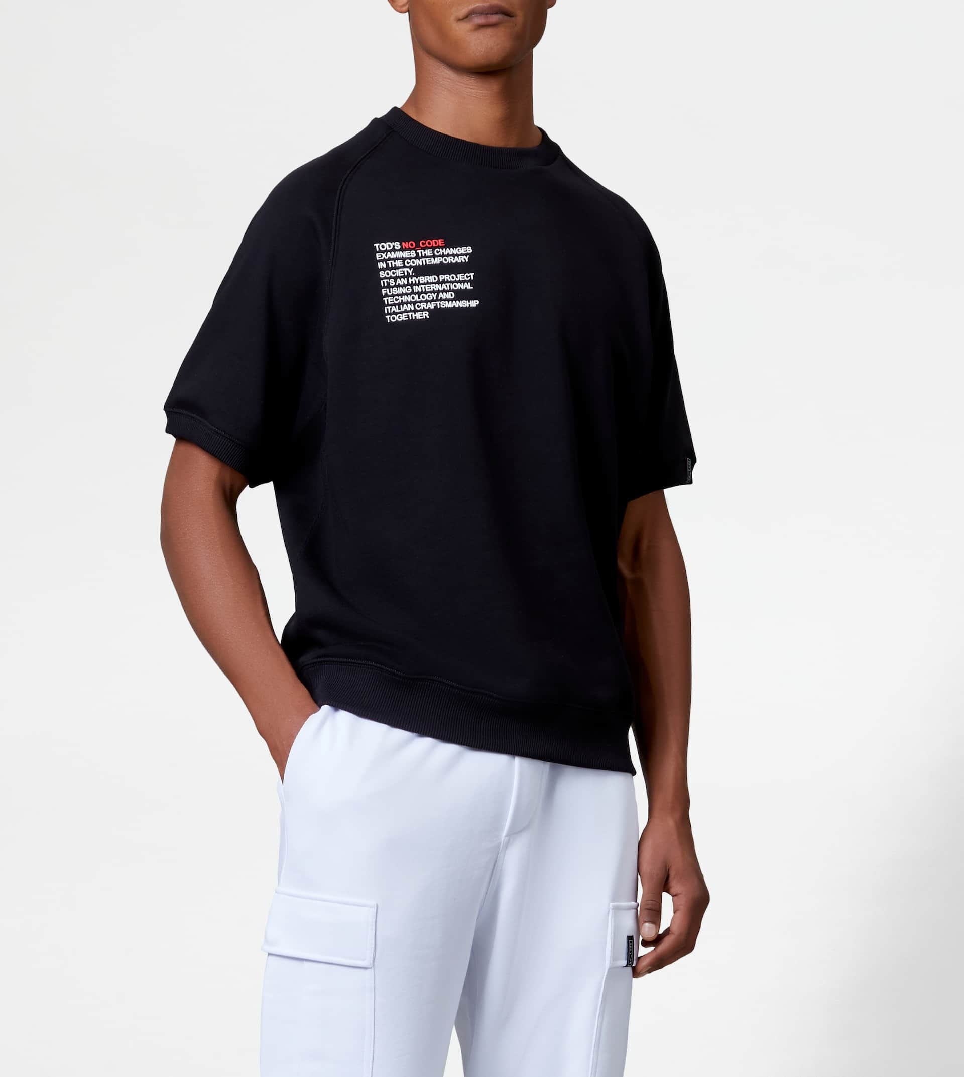 SHORT-SLEEVED SWEATSHIRT NO_CODE - BLACK - 7