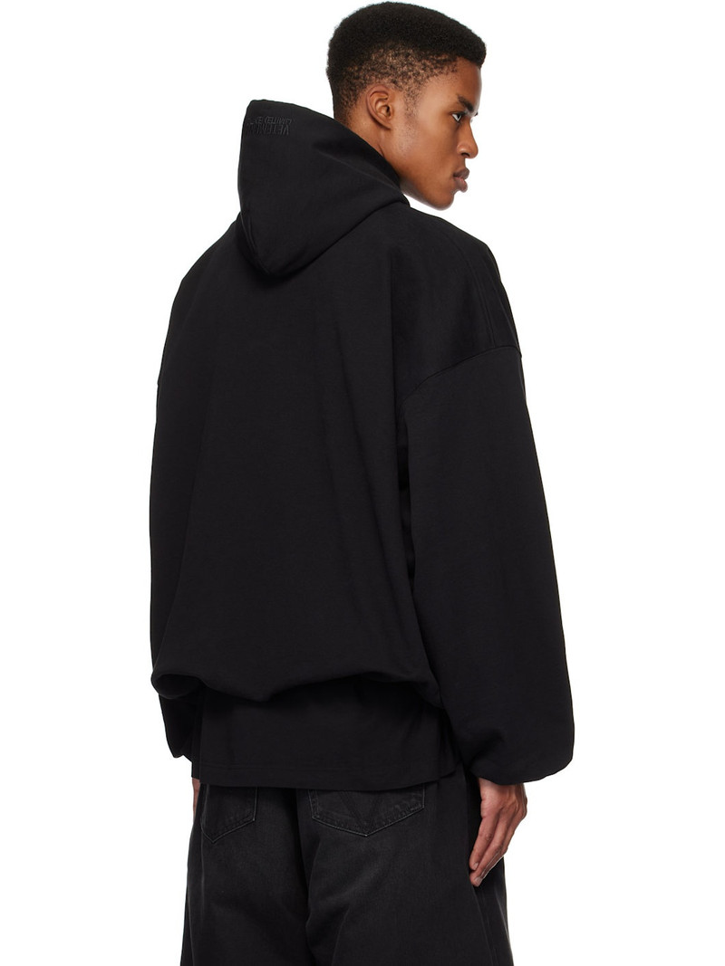 Black Oval Logo Cropped Boxy Hoodie 3