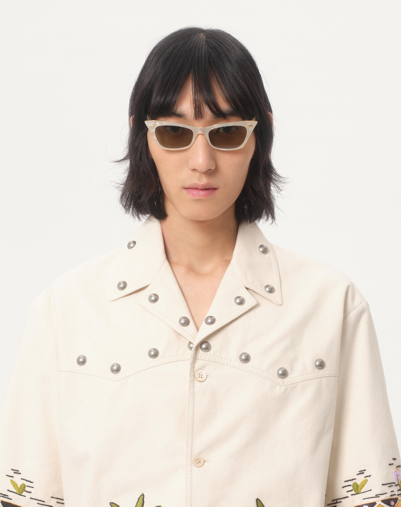 COTTON CANVAS SHIRT WITH FLORAL EMBROIDERY 4