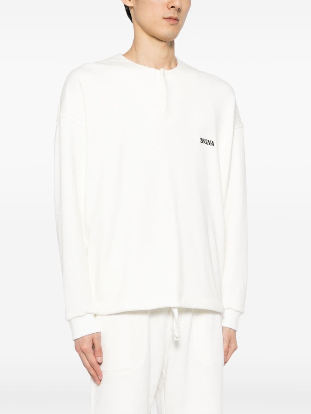 logo-embroidered cotton-blend sweatshirt - 3