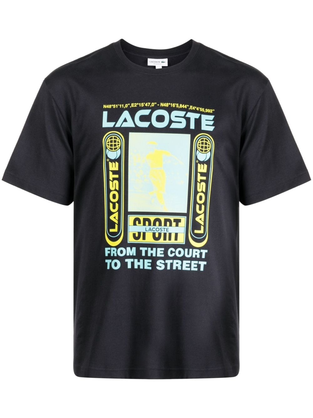 RenÃ© Lacoste-print cotton T-shirt - 1