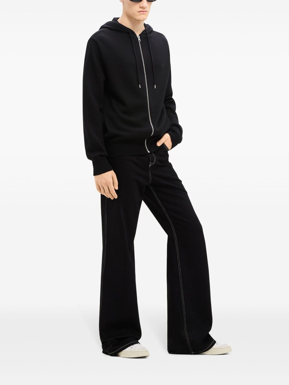 zipped wool hoodie - 4