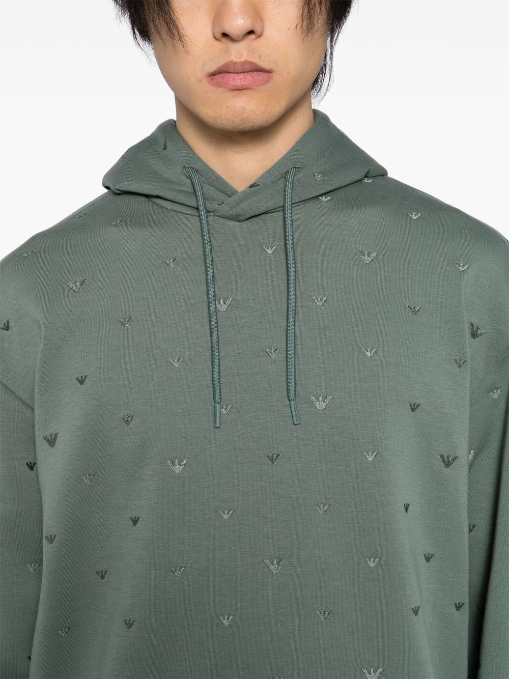 embroidered-logo hoodie - 5