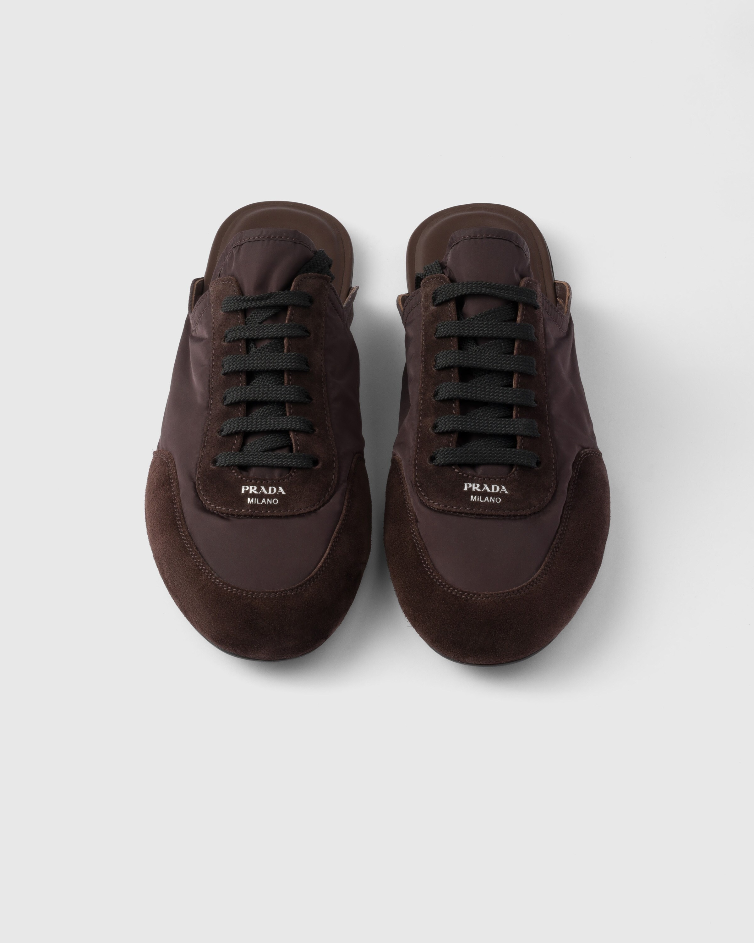 Collapse Re-Nylon and suede mules - 3