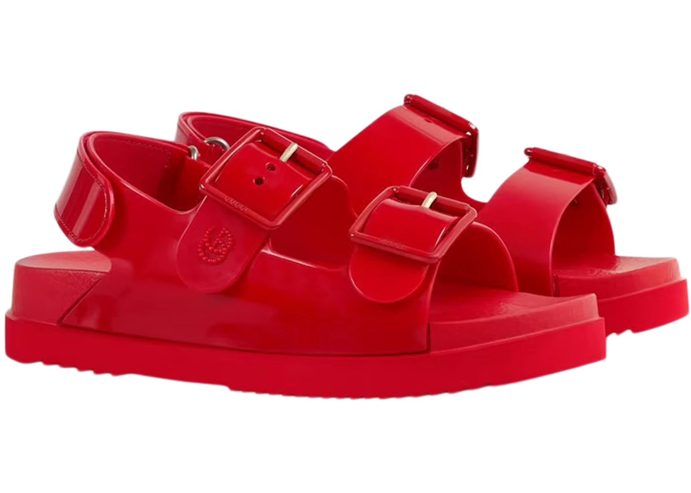 Gucci Mini Double G Sandal Red Rubber - 2