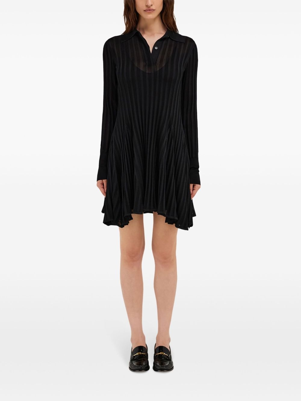 semi-sheer skater dress - 2