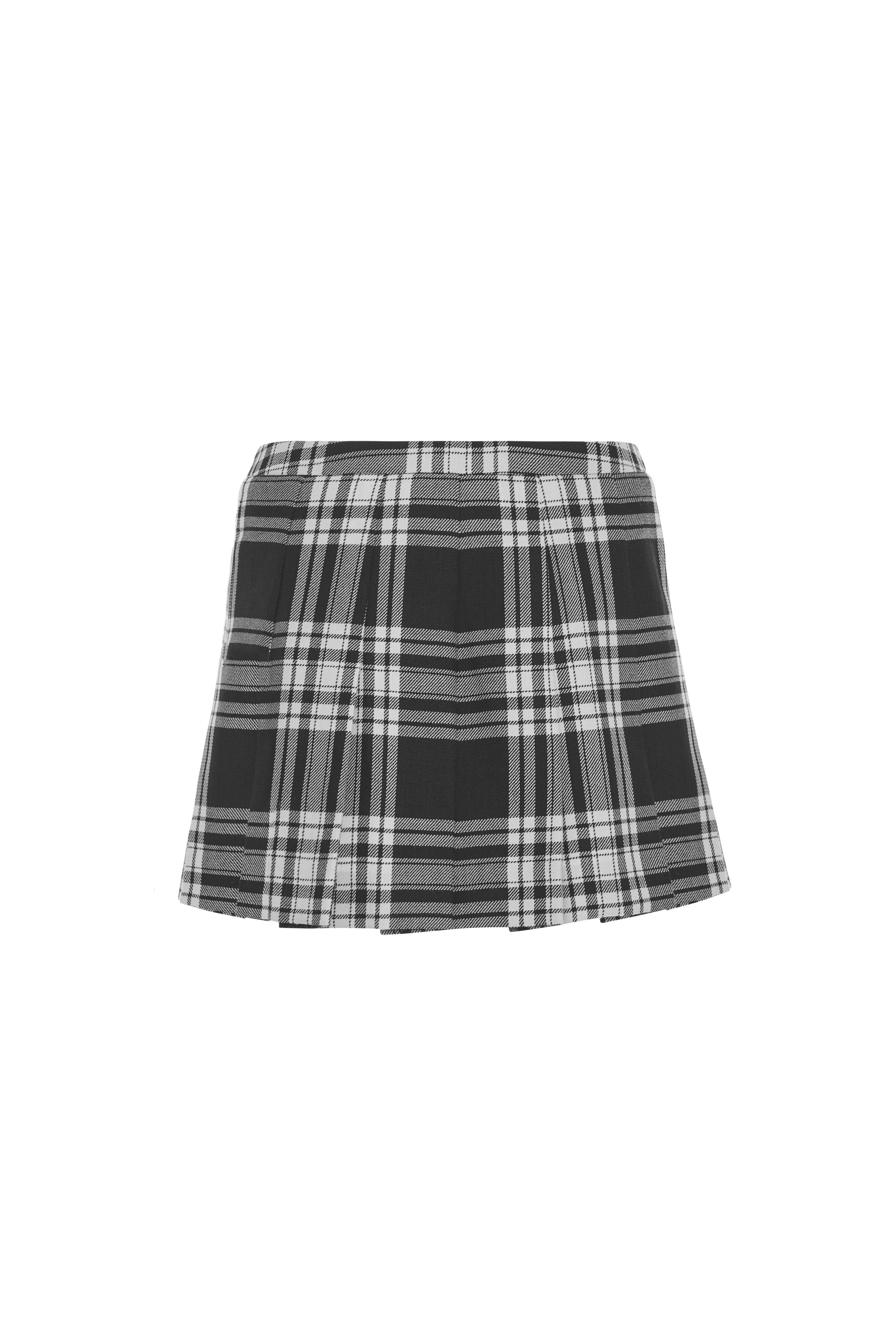 TARTAN WOOL MINI SKIRT WITH BUCKLES - 2