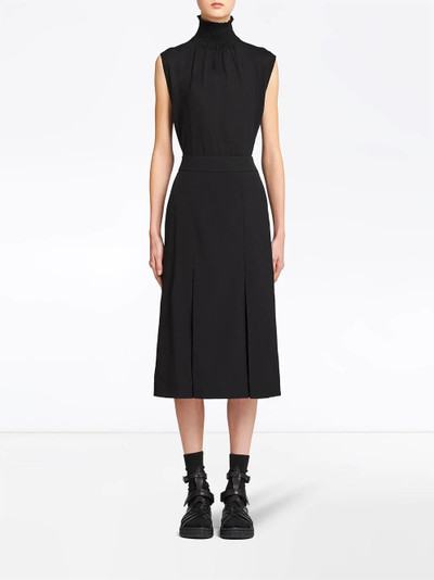 Prada front pleat midi skirt outlook