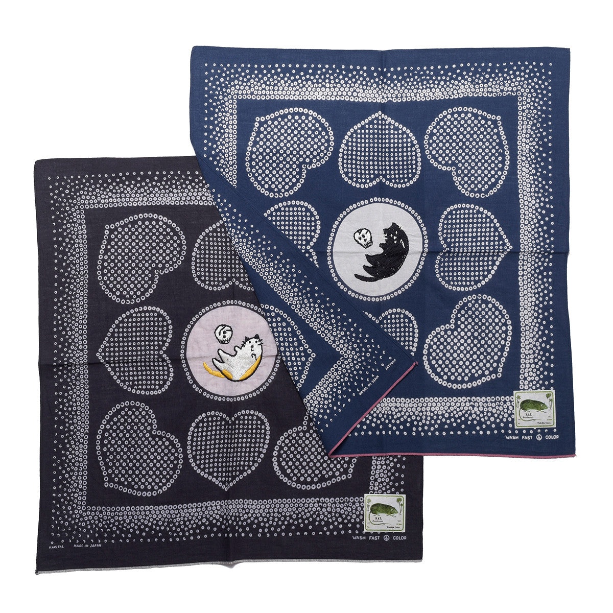 Fastcolor Selvedge Bandana Love Cat Embroidery - 1