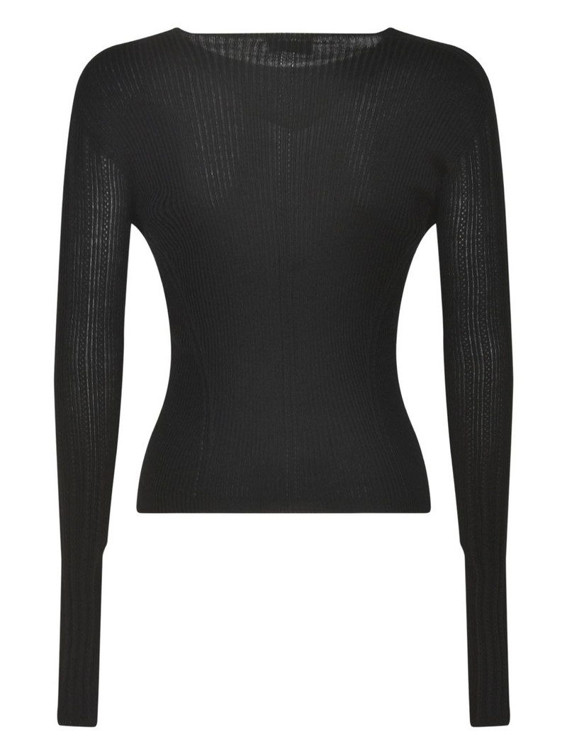Lanvin ribbed long-sleeve top outlook